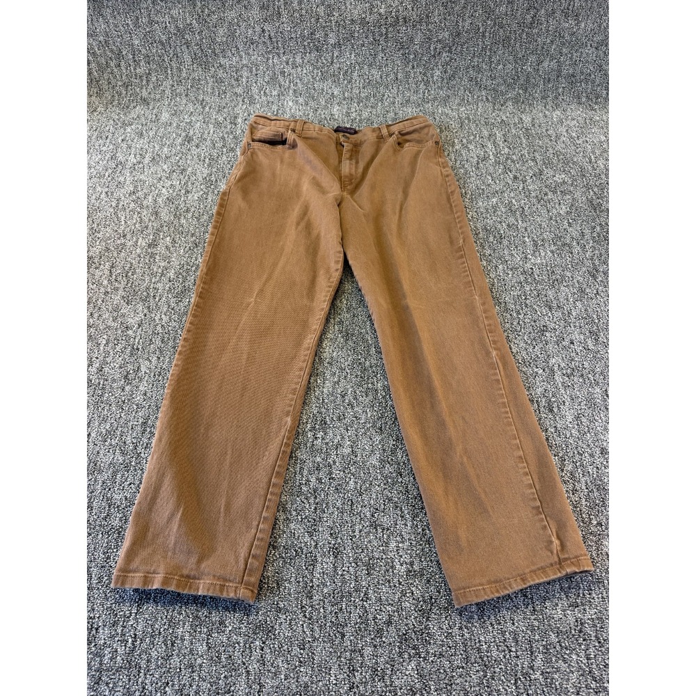 Gloria Vanderbilt Jeans Womens 16 Brown Denim Cotton Stretch Modern Straight Leg